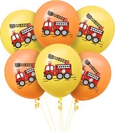 CHPN - Ballonnen - Brandweer ballonnen - Brandweer - Themafeest - Ballonnen-Set - 6-delig - Kinderfeestje - Kinderverjaardag