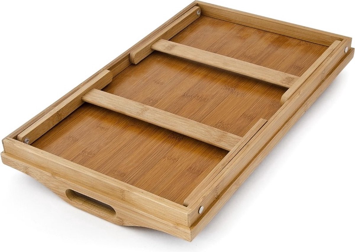 Ceruzo Ontbijt op Bed Dienblad - Bamboe Bedtafel - Inklapbaar - 50x30 cm- Hout- Serveerbladen , Dienbladen — cadeau in Koken & Dineren - foto 7