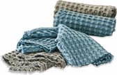 LOBERON Handdoek set van 4 Dunne grijs/blauw