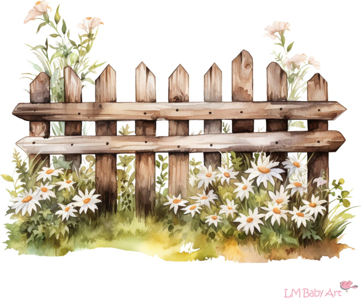 LM Baby Art | Muursticker hekje met bloemetjes | 70x50cm