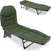 Kampeerbed - Opvouwbaar - Ligbed - Veldbed - Campingbed - Verstelbaar - Karper Stretcher - Bedchair - 195 x 65 x 32 cm - Groen