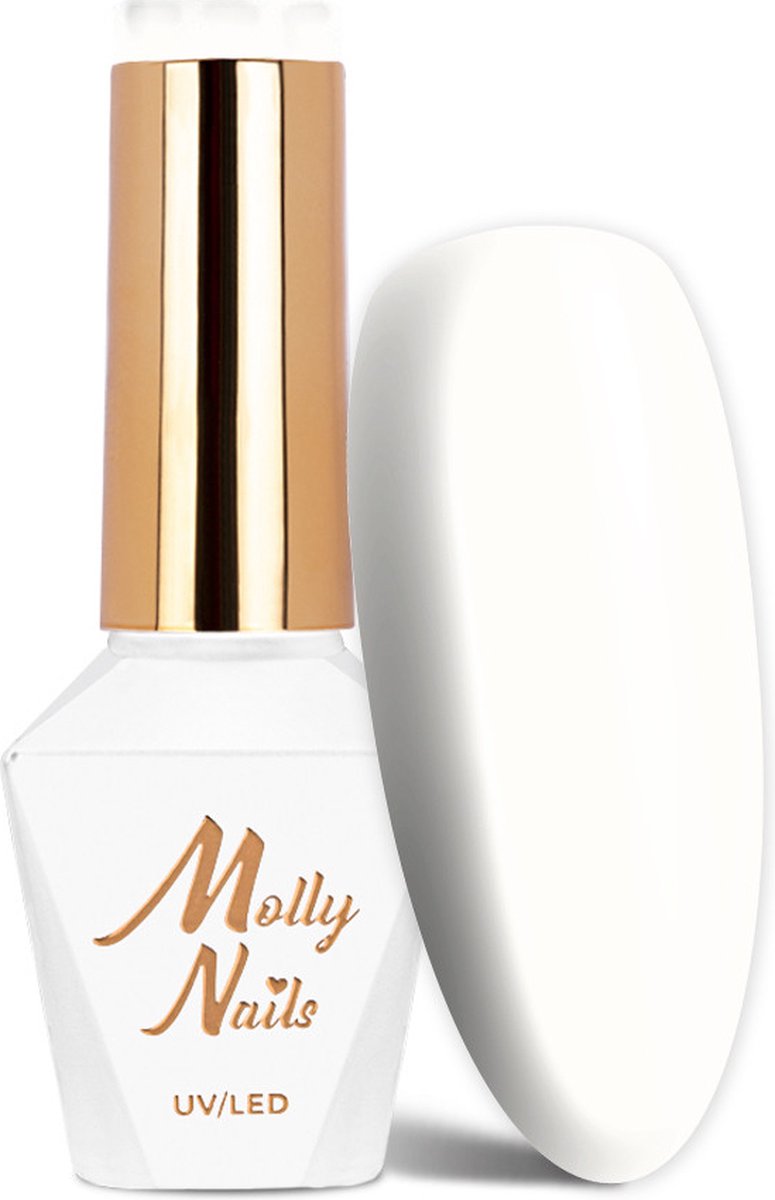Goedkoopste Molly Nails Gellak Nr 20 Creamy White - Hema/Di-Hema vrij - gellak - gelpolish - nagels - nagelstyliste - manicure - nagelverzorging - lak - gelnagels - gel - polish - 8 gr - Caramdia
