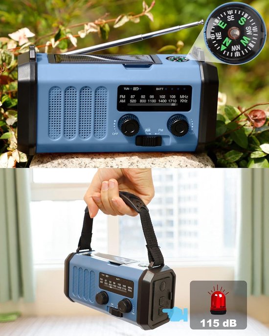 Draagbare Noodradio AM/FM - Batterij & USB - Bestel nu