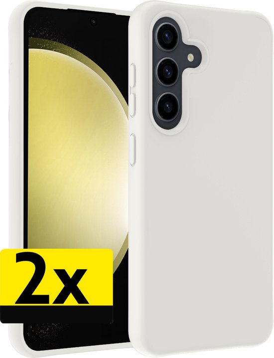 Coque adaptée pour Samsung S23 FE Coque en Siliconen - Coque adaptée pour Samsung Galaxy S23 FE Coque Siliconen - Wit - 2 pièces