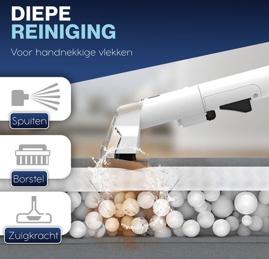 Deemer Tapijtreiniger Vlekkenreiniger Zetelreiniger Machine - Bank & Meubel Reiniger Stofzuiger - Tapijt Apparaat Meubelreiniger - Haarverwijderaar Stofzuiger Voor Dierenharen Reinigen - 750W Krachtige Zuigkracht - Inclusief Reinigingsmiddel