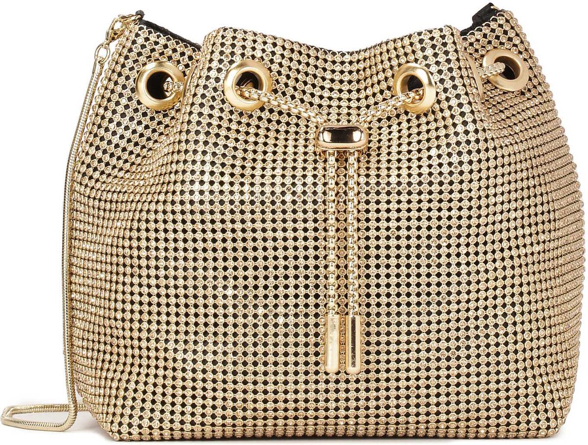 Gold shiny chain handbag