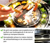 Asian Fondue Pan - Geschikt voor Gasplaat - Geschikt voor Open Vuur - Korean BBQ en Grillplaat - Thai BBQ - Vaatwasser Veilig - Anti-aanbak laag - Kampeer Pan -