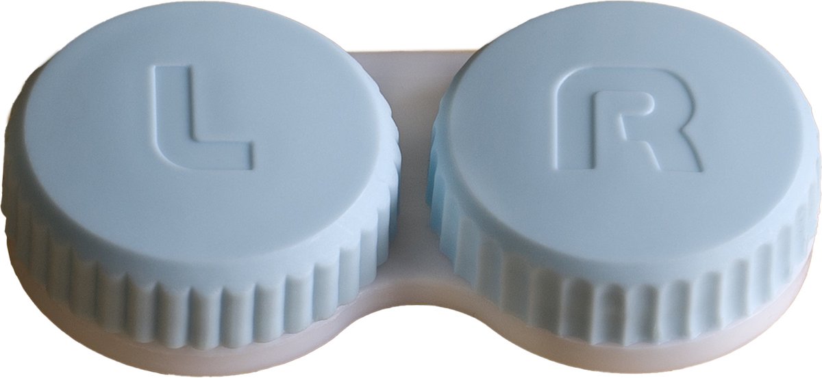 Goedkoopste Lensbakjes - 2 stuks - Blauwe doppen - Compact - Antibacterieel - Blauw - L/R Inscriptie - Lenzenhouders - Lenzendoosjes