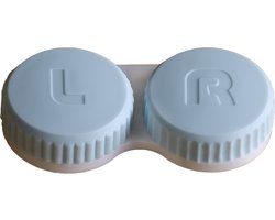 Lensbakjes - 2 stuks - Blauwe doppen - Compact - Antibacterieel - Blauw - L/R Inscriptie - Lenzenhouders - Lenzendoosjes