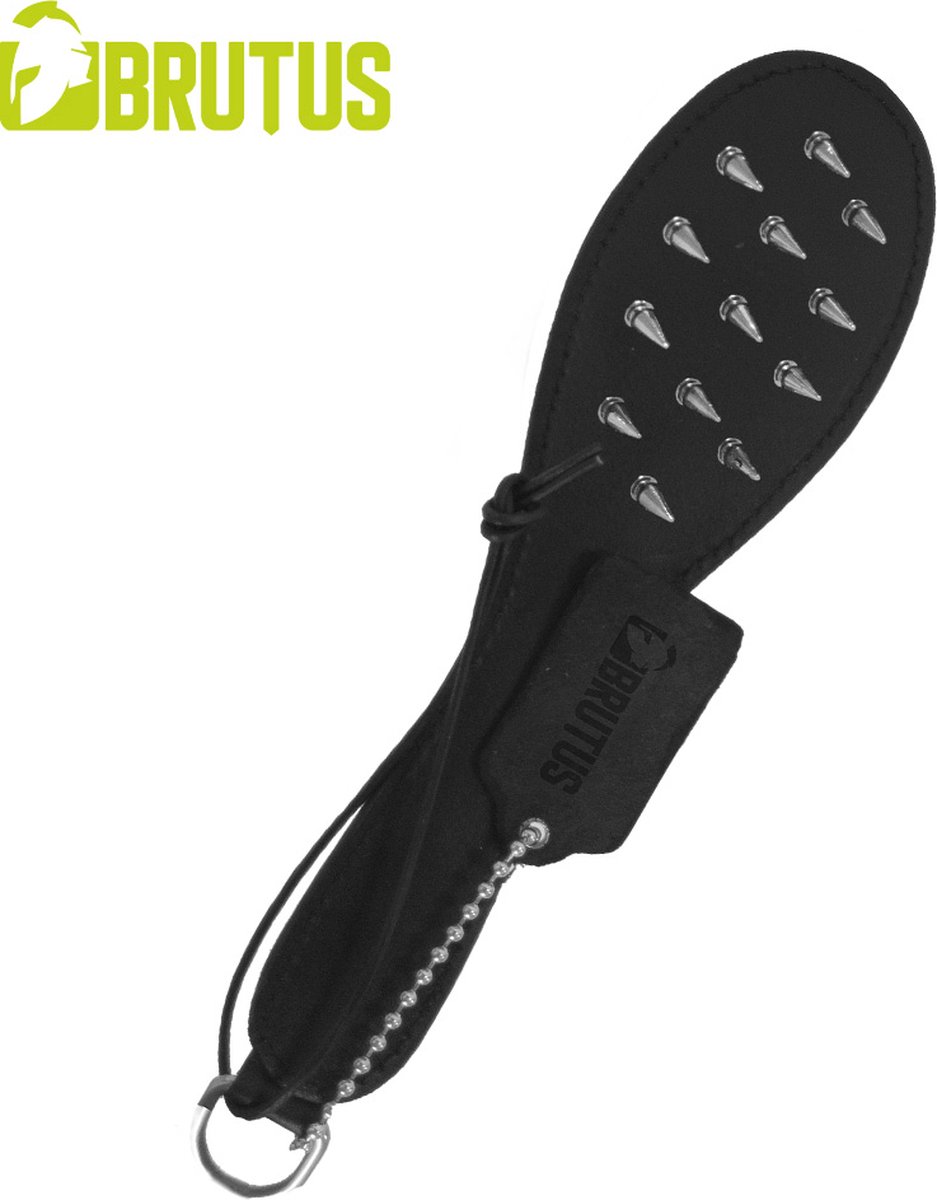 Goedkoopste BRUTUS LEATHER - Hellraiser Peddel met Spijkers - Zwart