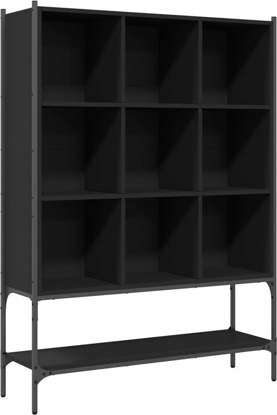 vidaXL - Boekenkast - 102x30x141,5 - cm - bewerkt - hout - zwart