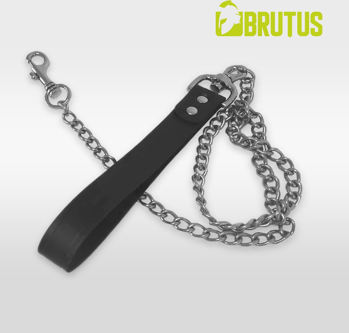 Goedkoopste BRUTUS LEATHER - Hondenriem met Ketting - Staal