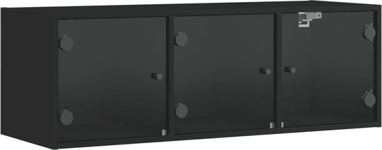 vidaXL-Wandkast-met-glazen-deuren-102x37x35-cm-zwart
