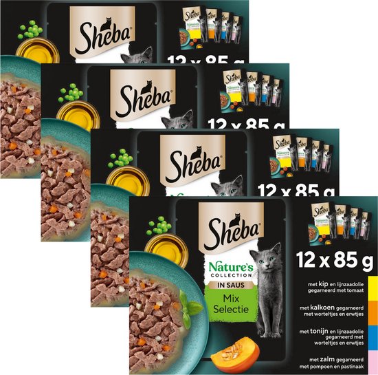 Sheba Kattenvoer - Nature's Collection - Mix Selectie in Saus - 48x85g