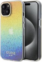 Guess IML Faceted Mirror Disco Iridescent Back Case - Geschikt voor Apple iPhone 14 (6.1") - Rainbow
