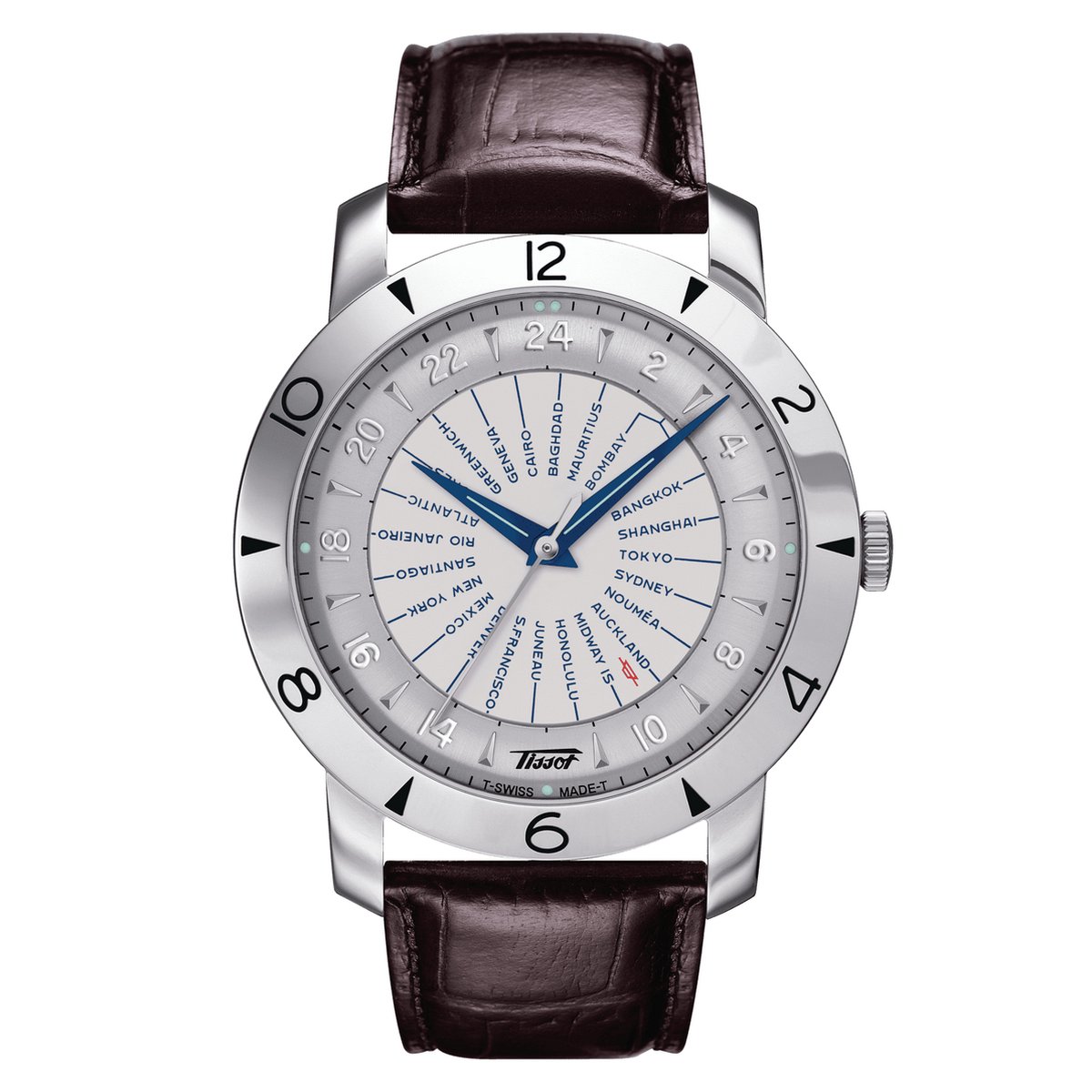 Tissot Heritage Navigator 160th Anniversary T0786411603700 Horloge - Leer - Bruin - Ø 43 mm