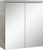 Badplaats Badkamerkast Toledo 60 x 20 x 60 cm - Beton Grijs - Spiegelkast Badkamer