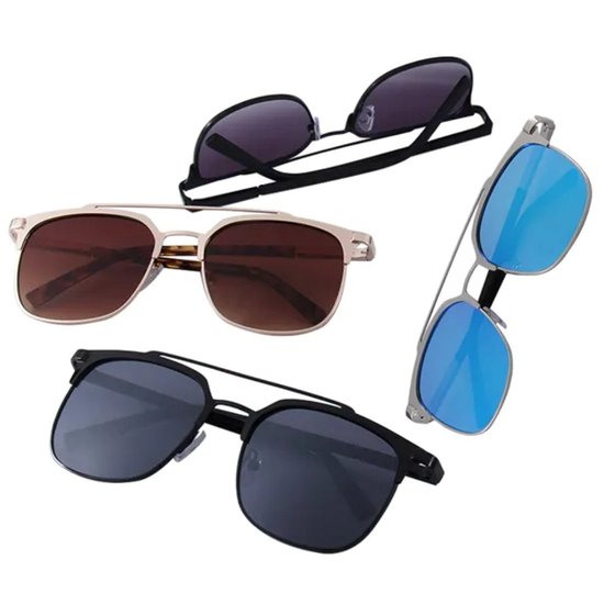 Fako Sunglasses® - Pilotenbril Metal - Piloot Zonnebril - Heren Zonnebril - Dames Zonnebril - Model Jean - Zwart van Fako Sunglasses® — afbeelding 3