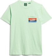 Superdry CALI STRIPED LOGO T SHIRT Heren - Groen - Maat XXL