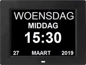 Majesticmania Dementia Clock - Klok numérique - Horloge murale avec jour, heure et date - Alarme - Calendrier - Zwart