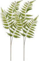 2x Groene kunst boomvaren tak 85 cm - Kunstbloemen