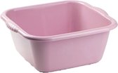 Set van 2x stuks kunststof teiltjes/afwasbakkwn vierkant 10 liter oud roze - Afmetingen 36 x 34 x 15 cm - Huishouden