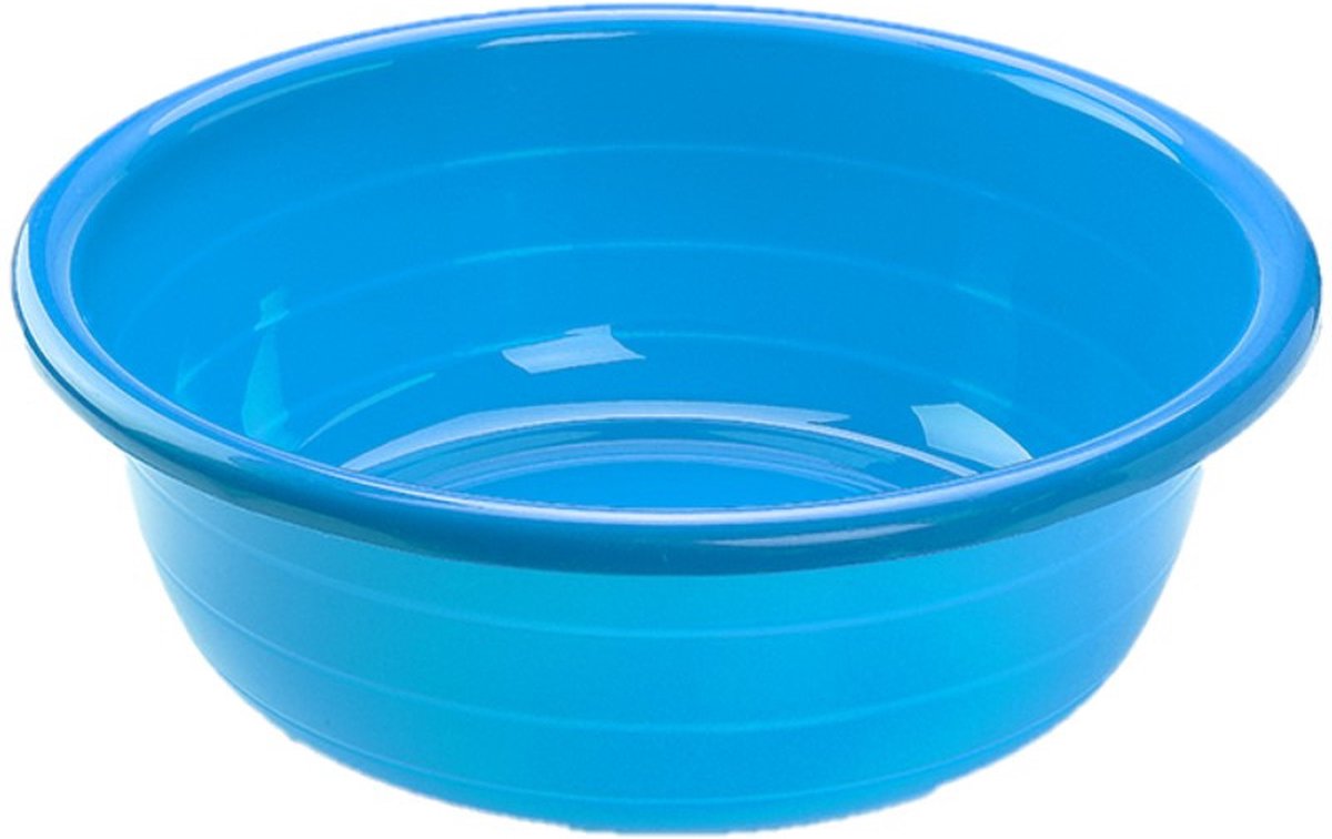 Goedkoopste Plasticforte Teiltje - 2x - 30 liter - rond - blauw - afwasbak - 57 x 19 cm - afwasteil