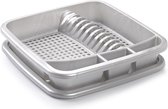 Égouttoir à vaisselle gris clair avec égouttoir 39 x 39 cm - Ustensiles de cuisine - La vaisselle/ séchage - Égouttoirs à vaisselle - Paniers à vaisselle avec égouttoir