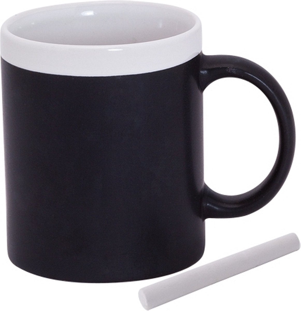 Krijtbord koffie mok - wit - beschrijfbare beker - Koffiemok met eigen naam - Vaatwasser bestendig