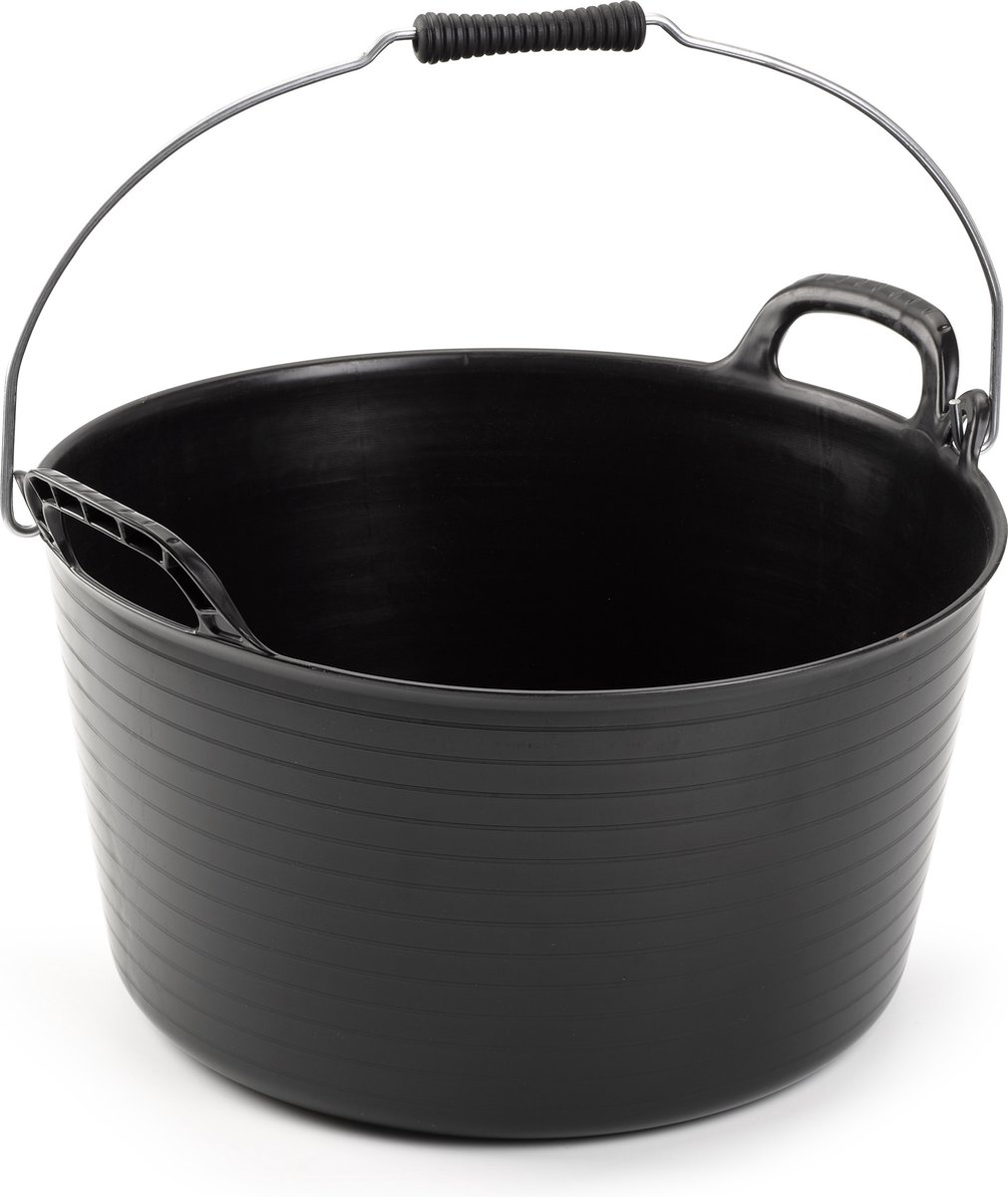 Goedkoopste Flexibele emmer/wasmand zwart met hengsel 26 liter - Opbergmanden - Wasmanden - Flexibele emmers