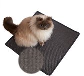 Krabmat voor katten, deurmat, sisal, krabmat, natuurlijke sisalmat, robuust, mat van 100% sisal, kleur: antraciet, 30 x 40 cm