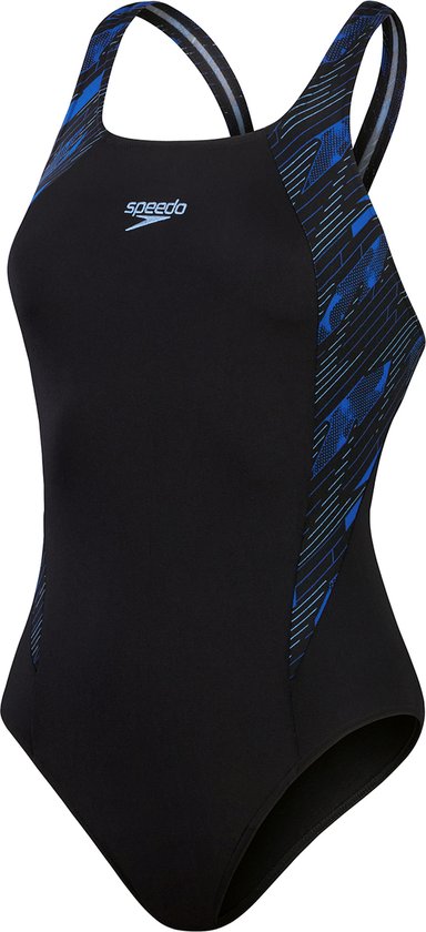 Foto: Speedo hyperboom splice muscleback zwart blauw sportbadpak maat 38