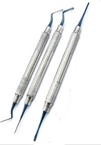 Belux Surgical Instruments / Tandheelkundige periotome set -Periotomes Ligament-Periodontale atraumatische tandextractie- Set van 3 -Blauwe kleur -16 CM