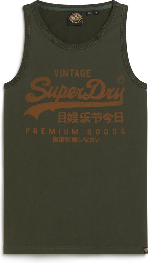 Superdry CLASSIC VL HERITAGE Heren Singlet - Groen - Maat M