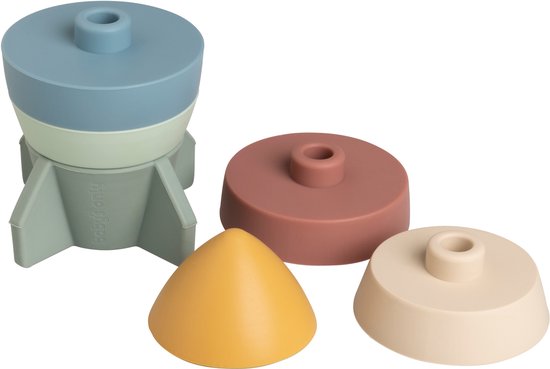 Baby's Only Siliconen stapelraket - Stapeltoren - Stapelbekers - Baby speelgoed - Opal - Baby cadeau van Baby's Only — afbeelding 5