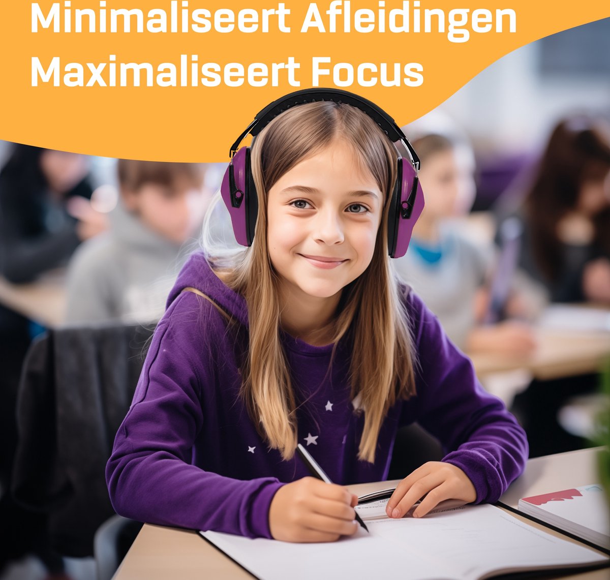 Gehoorbescherming voor kinderen - Oorkap kind gehoorbeschermer earmuffs - Oorkappen inclusief 2 jaar garantie - Paars – foto 5
