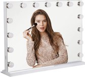 isallure Make up spiegel - Hollywood spiegel - Make up spiegel met verlichting - Make-upspiegel - Hollywood make up spiegel – 58x46 cm - Dimbaar / 3 Lichtstanden – wit
