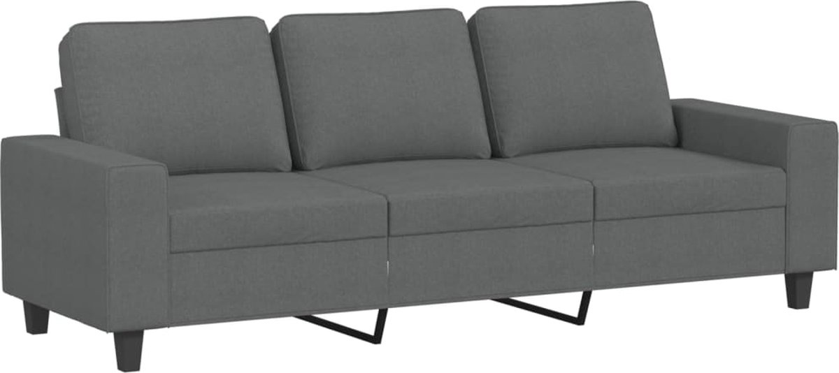 vidaXL Driezitsbank - 180 - cm - stof - donkergrijs
