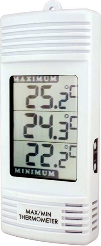 ETI Max/Min Thermometer - Ruimtethermometer - Kamerthermometer - Onthoudt de hoogst en laagst gemeten temperatuur