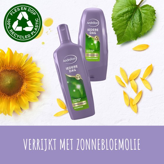 Andrélon Shampoo & Conditioner - Iedere Dag - verrijkt met voedingsrijke zonnebloemolie - 3 x 300 ml + 2 x 250 ml