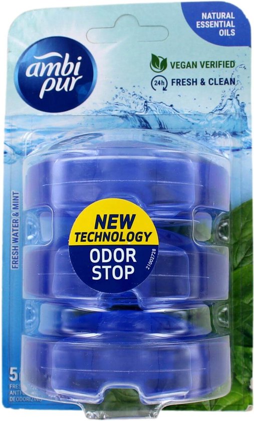 12er Pack - Ambi Pur Portabottiglie Holder + ricarica 55 ml - Fresh Water &  Mint