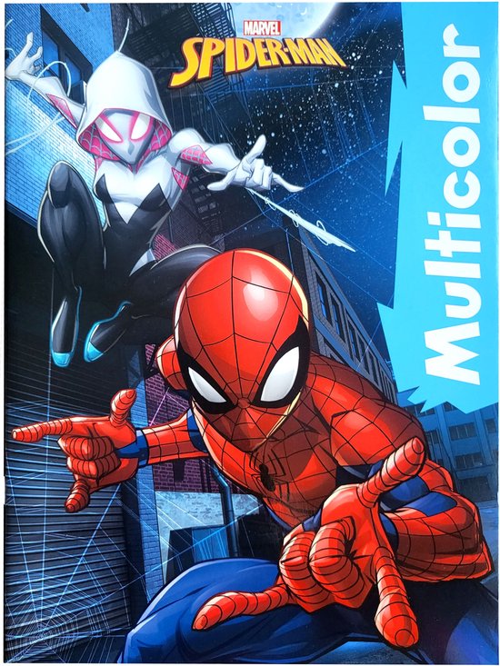 Marvel - Spiderman - multicolor - kleurboek - 17 kleurplaten met voorbeelden - creatief