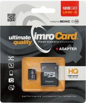 Imro - Micro SD Kaart 128 GB - Geheugenkaart Met Adapter - 100MB/s - Zwart