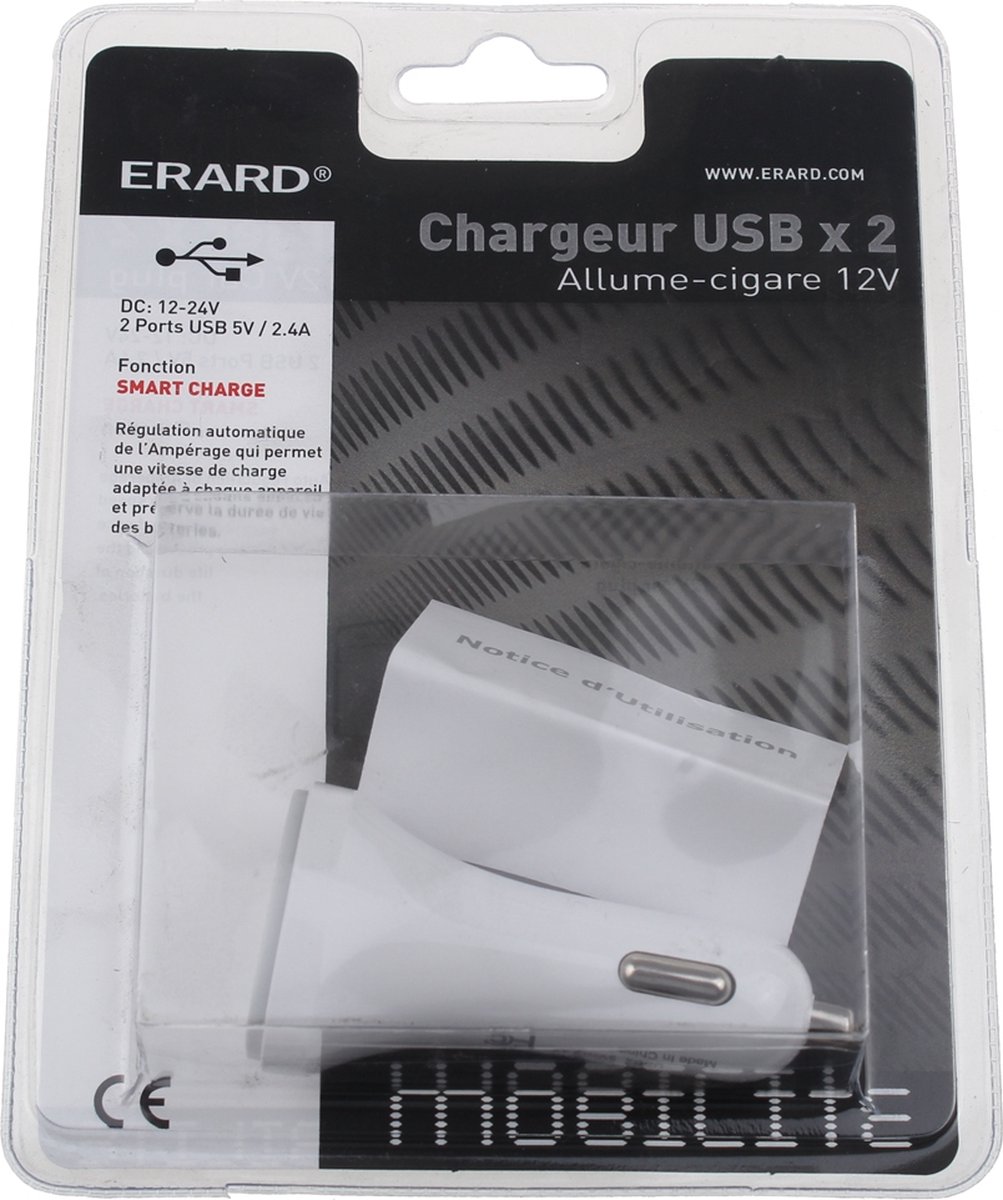Erard 728334 oplader voor mobiele apparatuur Auto Wit