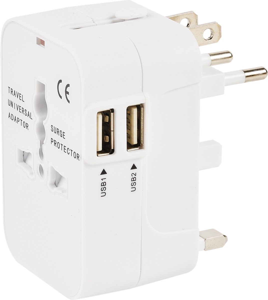 ERARD - REISADAPTER + 2 USB LADERS 2.4A (Smart Charge) - 728752