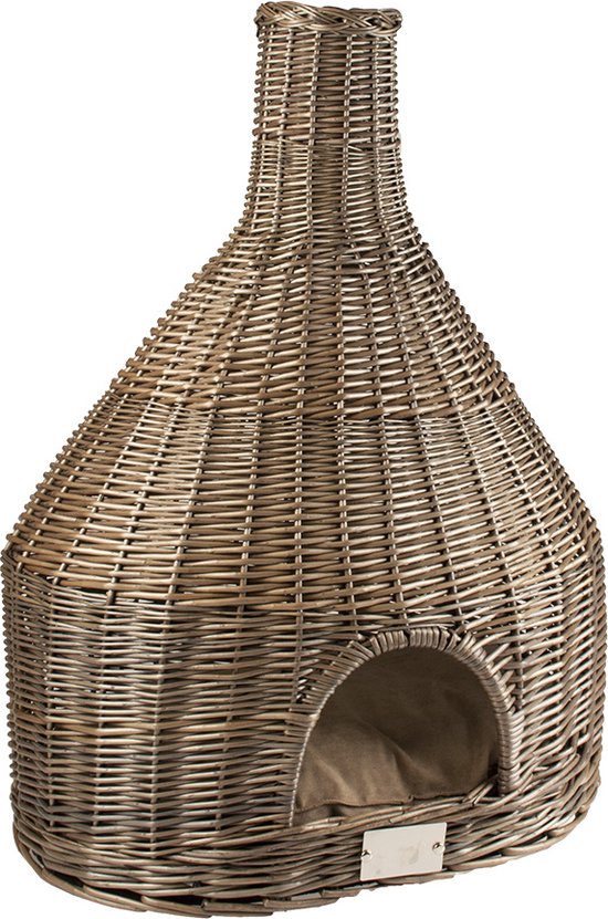 Provence rieten iglo & kussen 54x37x73cm