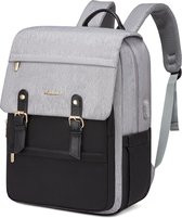 Laptoptas 15.6 inch - Zwart/grijs - Reistas - Handbagage rugzak met USB-oplaadpoort - 31 x 17 x 44 cm - Antidiefstal tas - Laptoprugzak - Waterdicht - Duurzaam - Rugtas voor dames - 20 vakken