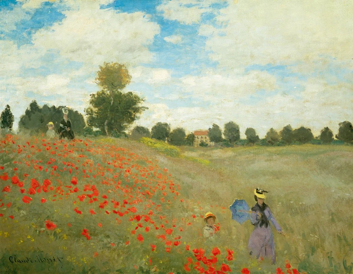 PGM Kunstdruk Claude Monet Mohnfeld bei Argenteuil 90x70cm Divers