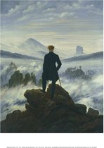 Kunstdruk Caspar David Friedrich Der Wanderer im Nebelmeer 30x40cm