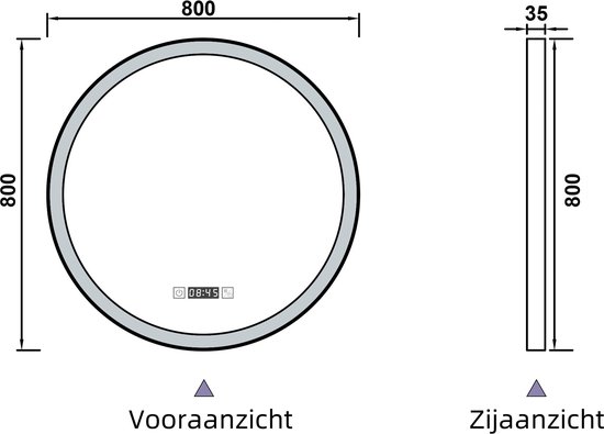 Badkamerspiegel met verlichting - Rond 60 cm - LED-badkamerspiegel Badkamerspiegel met verlichting - Rond 60 cm - LED-badkamerspiegel